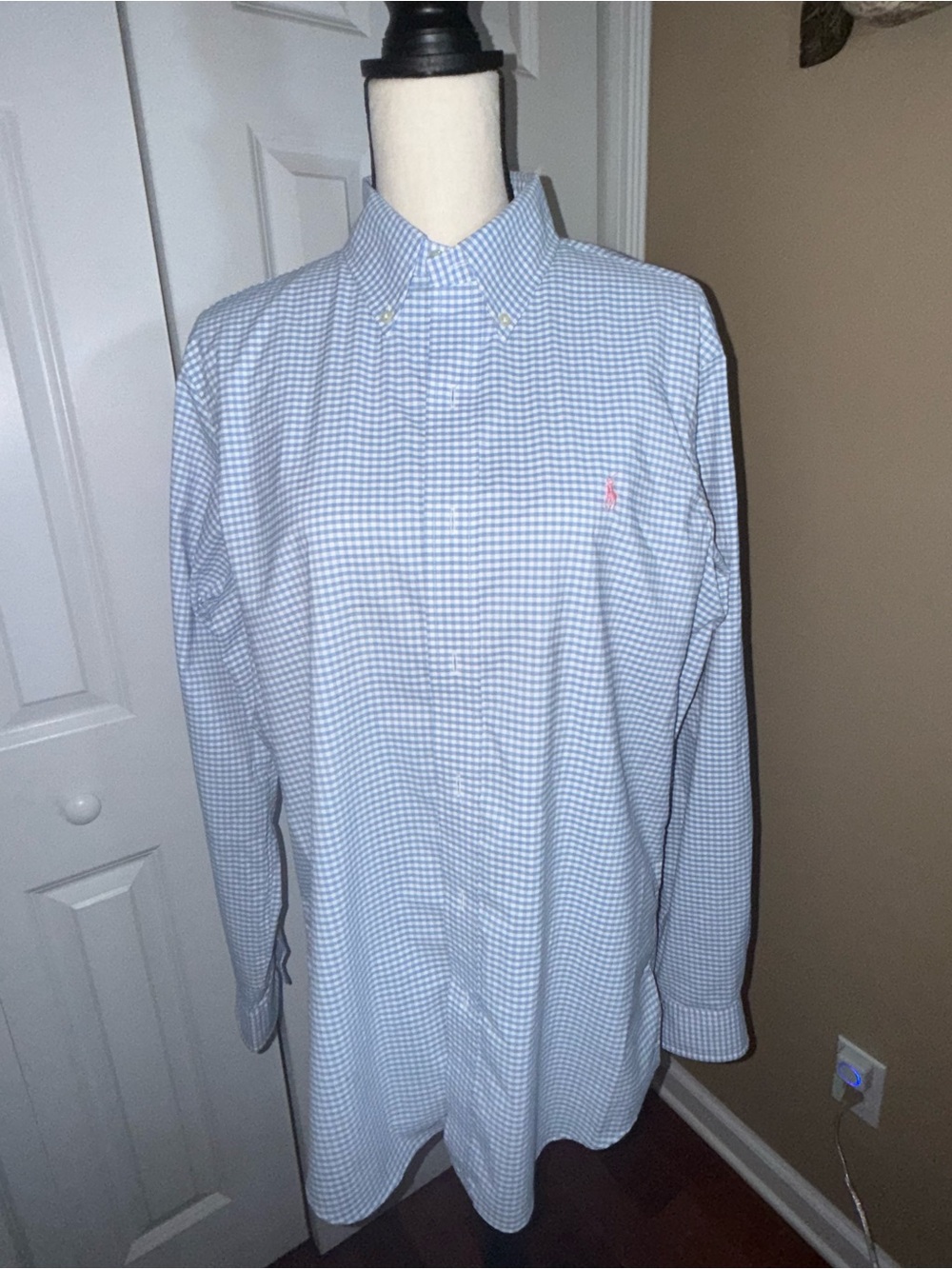 Ralph Lauren Light Blue Gingham Button-Down Shirt